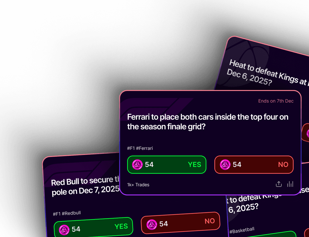 Plutus prediction cards displaying match outcomes, live odds, and user voting options.